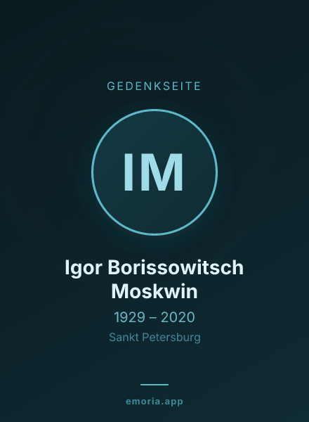 Gedenkportrait von Igor Borissowitsch Moskwin