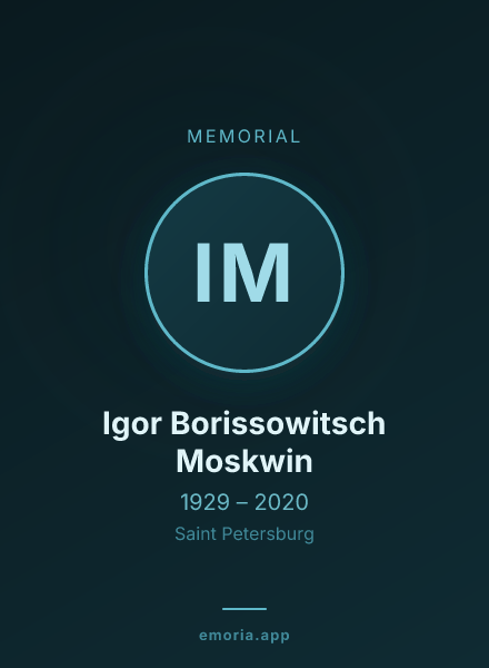 Memorial portrait of Igor Borissowitsch Moskwin