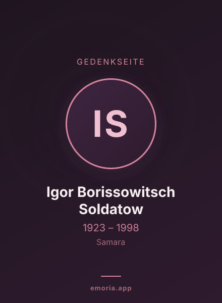 Gedenkportrait von Igor Borissowitsch Soldatow