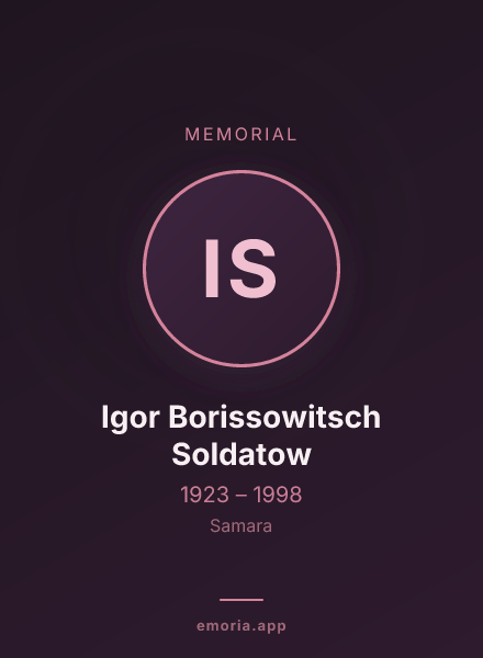 Memorial portrait of Igor Borissowitsch Soldatow