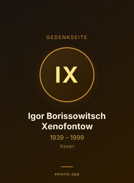 Gedenkportrait von Igor Borissowitsch Xenofontow