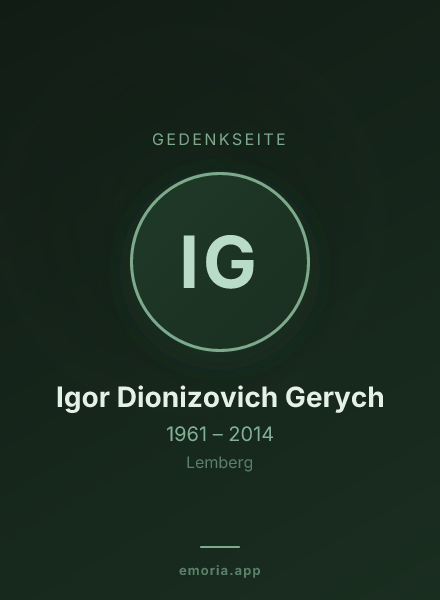 Gedenkportrait von Igor Dionizovich Gerych