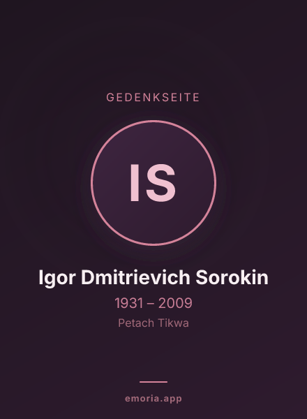 Gedenkportrait von Igor Dmitrievich Sorokin