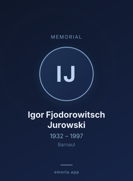 Memorial portrait of Igor Fjodorowitsch Jurowski