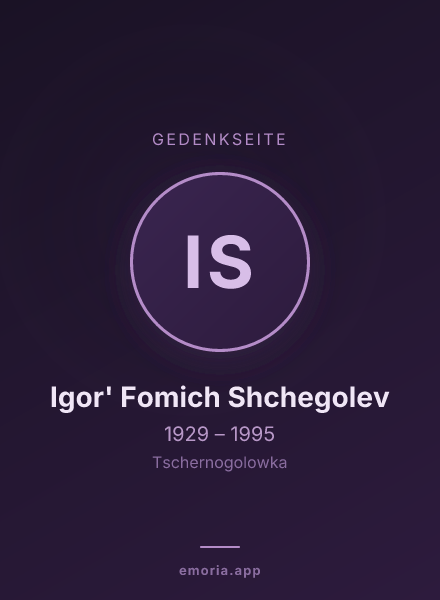 Gedenkportrait von Igor' Fomich Shchegolev