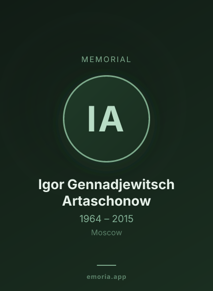 Memorial portrait of Igor Gennadjewitsch Artaschonow