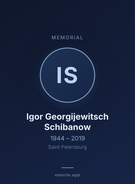 Memorial portrait of Igor Georgijewitsch Schibanow