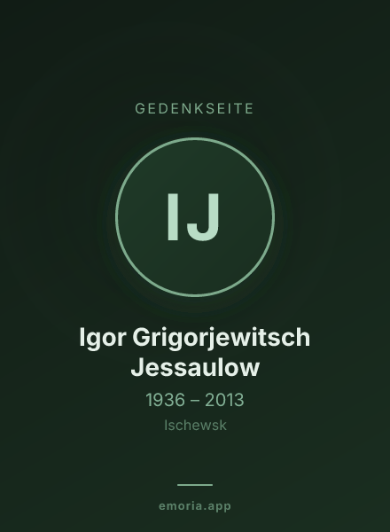 Gedenkportrait von Igor Grigorjewitsch Jessaulow