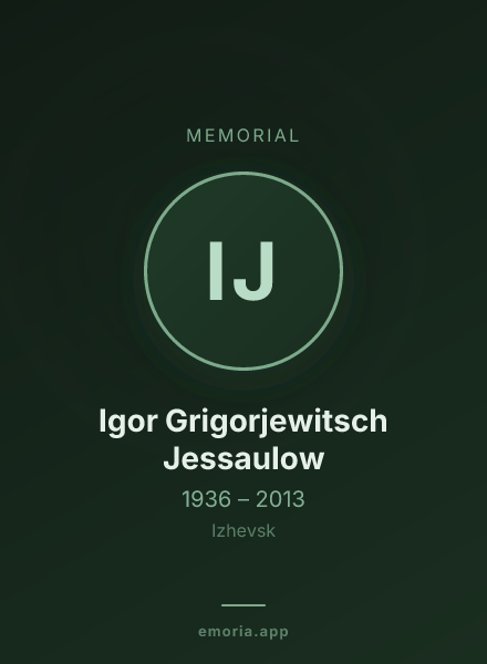 Memorial portrait of Igor Grigorjewitsch Jessaulow