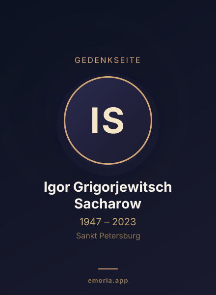 Gedenkportrait von Igor Grigorjewitsch Sacharow