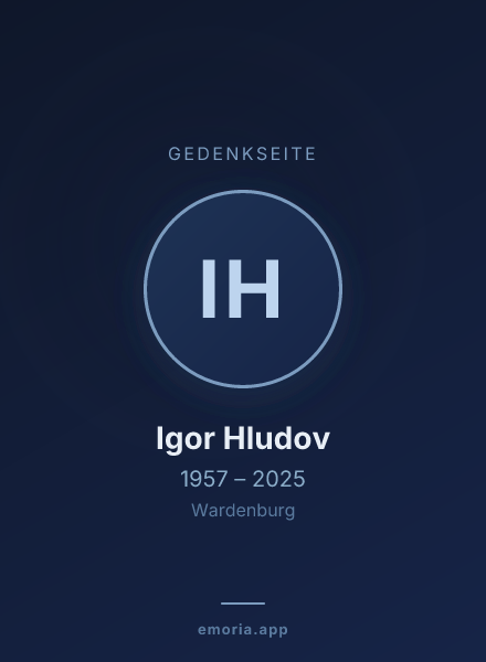 Gedenkportrait von Igor Hludov