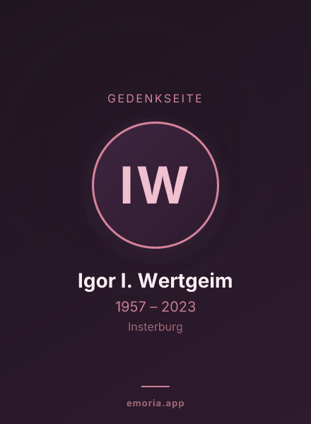 Gedenkportrait von Igor I. Wertgeim
