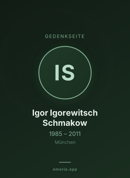 Gedenkportrait von Igor Igorewitsch Schmakow