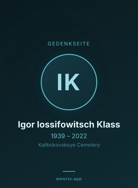 Gedenkportrait von Igor Iossifowitsch Klass