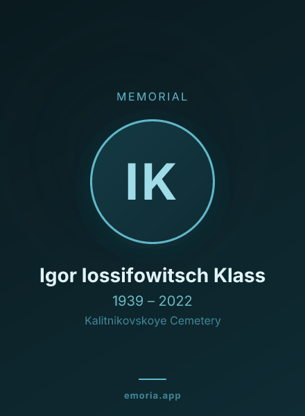 Memorial portrait of Igor Iossifowitsch Klass
