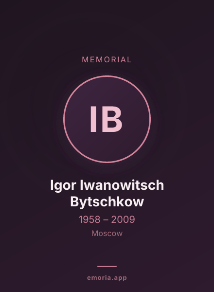 Memorial portrait of Igor Iwanowitsch Bytschkow