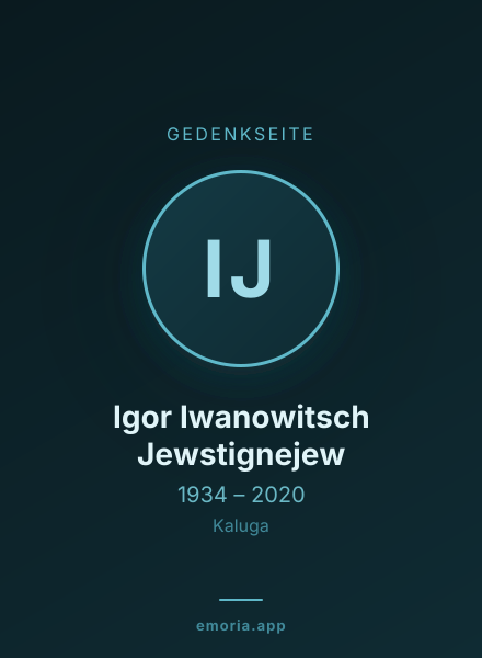 Gedenkportrait von Igor Iwanowitsch Jewstignejew