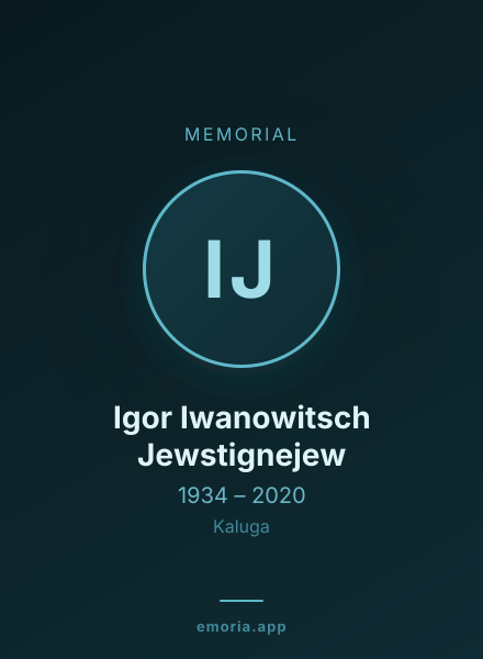Memorial portrait of Igor Iwanowitsch Jewstignejew