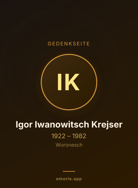 Gedenkportrait von Igor Iwanowitsch Krejser