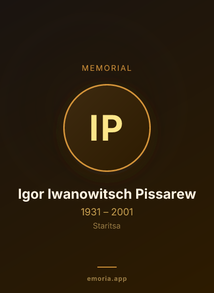 Memorial portrait of Igor Iwanowitsch Pissarew