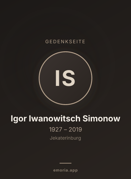 Gedenkportrait von Igor Iwanowitsch Simonow
