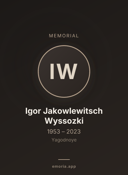 Memorial portrait of Igor Jakowlewitsch Wyssozki