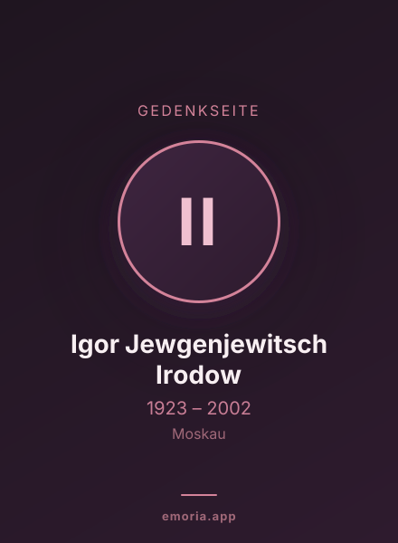Gedenkportrait von Igor Jewgenjewitsch Irodow