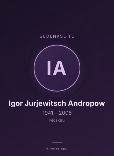 Gedenkportrait von Igor Jurjewitsch Andropow