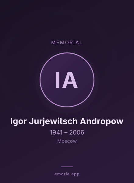 Memorial portrait of Igor Jurjewitsch Andropow