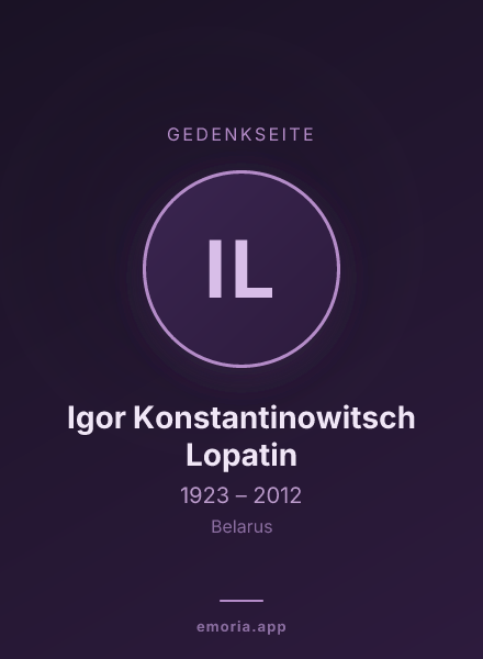 Gedenkportrait von Igor Konstantinowitsch Lopatin
