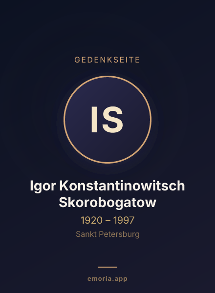 Gedenkportrait von Igor Konstantinowitsch Skorobogatow