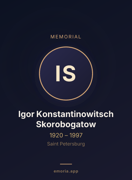 Memorial portrait of Igor Konstantinowitsch Skorobogatow