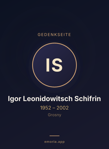 Gedenkportrait von Igor Leonidowitsch Schifrin