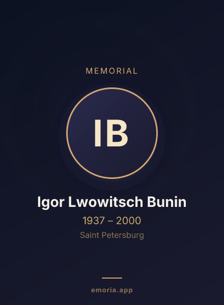 Memorial portrait of Igor Lwowitsch Bunin