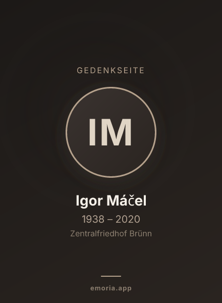 Gedenkportrait von Igor Máčel