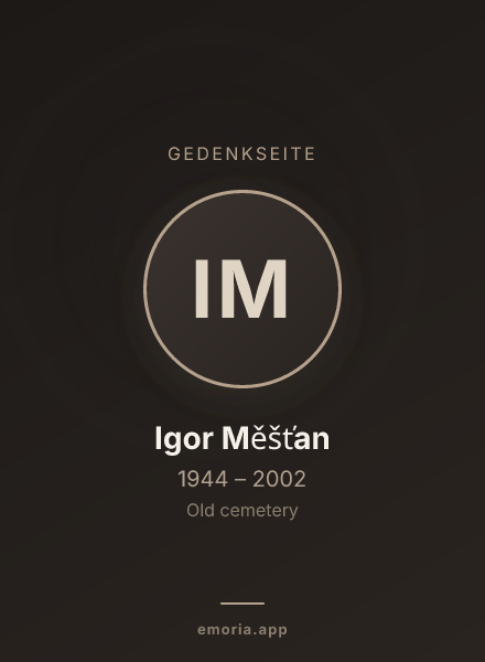 Gedenkportrait von Igor Měšťan