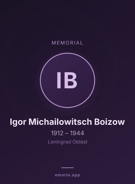 Memorial portrait of Igor Michailowitsch Boizow