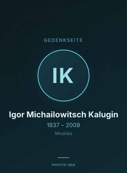 Gedenkportrait von Igor Michailowitsch Kalugin