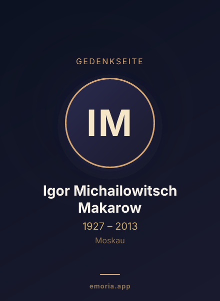 Gedenkportrait von Igor Michailowitsch Makarow