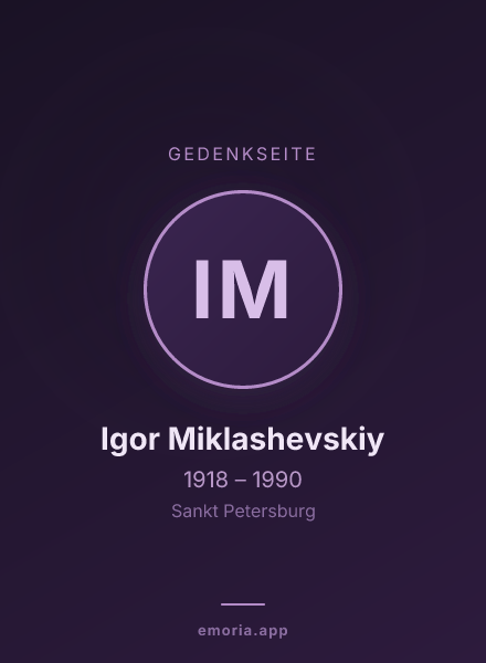 Gedenkportrait von Igor Miklashevskiy