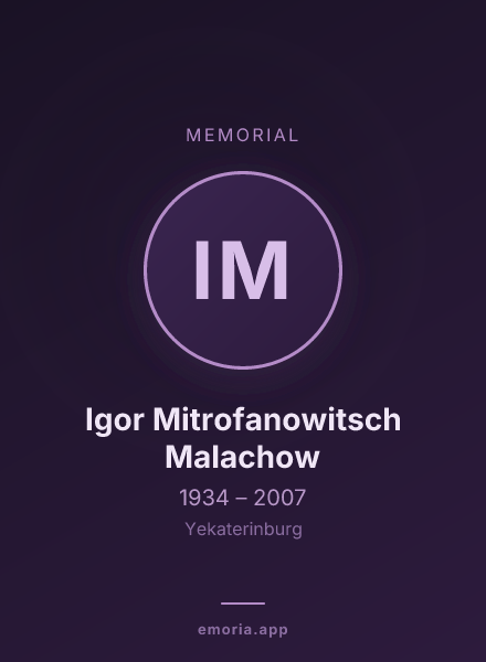 Memorial portrait of Igor Mitrofanowitsch Malachow