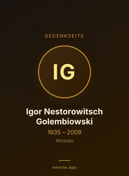 Gedenkportrait von Igor Nestorowitsch Golembiowski