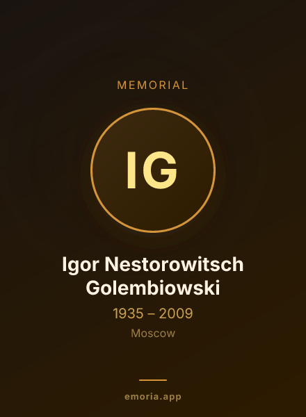 Memorial portrait of Igor Nestorowitsch Golembiowski