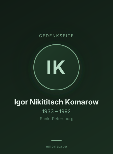 Gedenkportrait von Igor Nikititsch Komarow