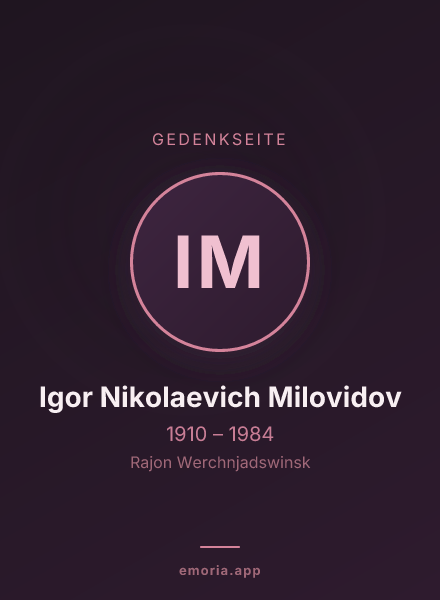 Gedenkportrait von Igor Nikolaevich Milovidov