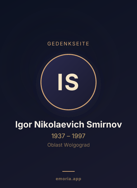 Gedenkportrait von Igor Nikolaevich Smirnov