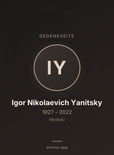 Gedenkportrait von Igor Nikolaevich Yanitsky