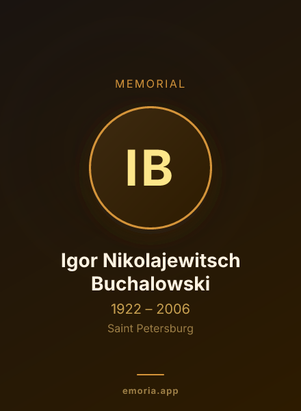 Memorial portrait of Igor Nikolajewitsch Buchalowski