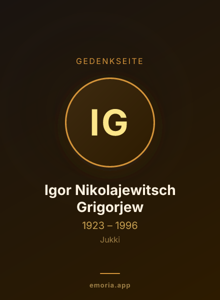 Gedenkportrait von Igor Nikolajewitsch Grigorjew