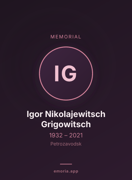 Memorial portrait of Igor Nikolajewitsch Grigowitsch